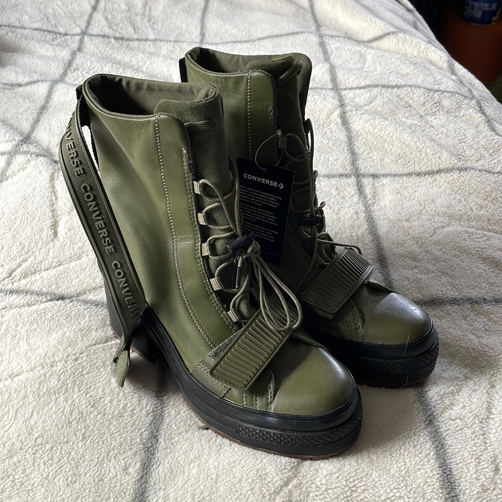 Converse Shoes - green sneaker heel boots